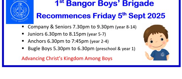 BB Recommences Fri 5th Sept 2025
